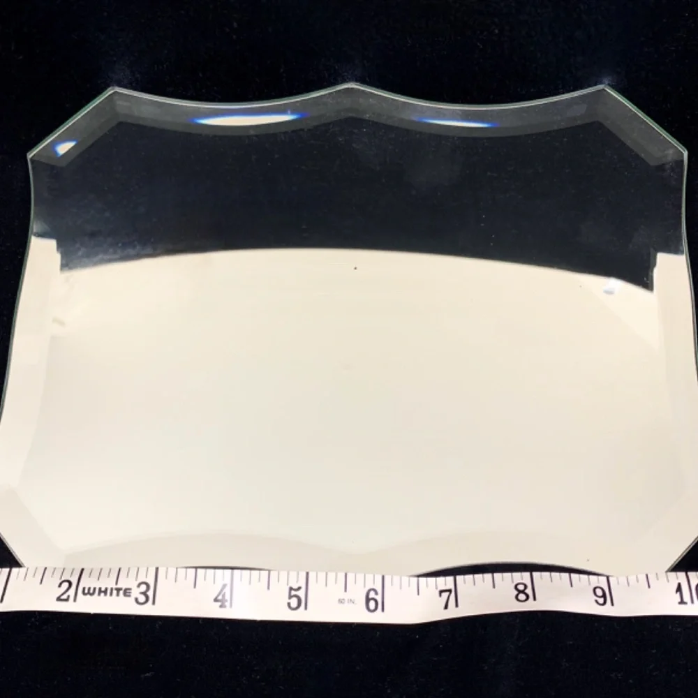 Sheild Shaped and Beveled Glass Wall Mirror 10 X 8 in Horizontal Decor Gallery